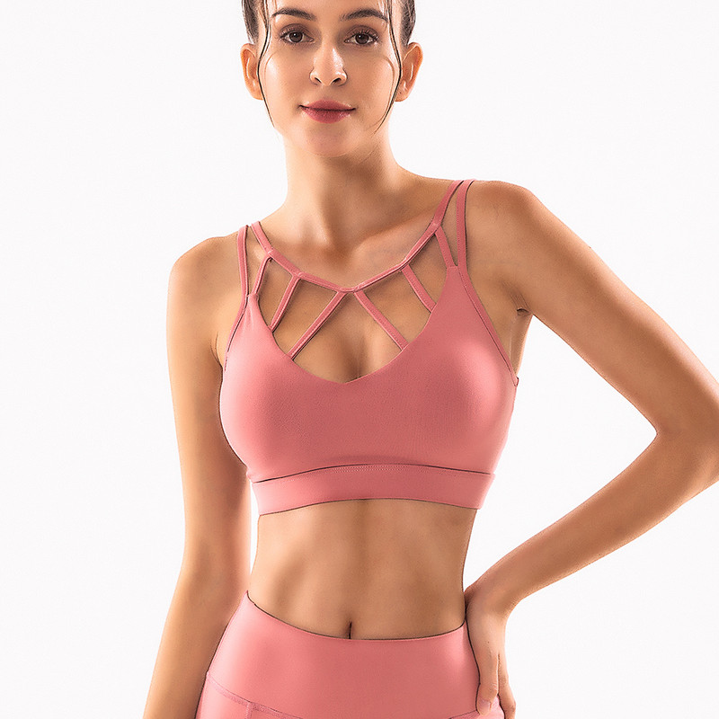 Sexy Push Up Negru Roz Gri Sutien sport pentru femei Crop Top pentru Fitness Wear Vesta Sală Sport Lenjerie de corp Top Femei Sutien scurt