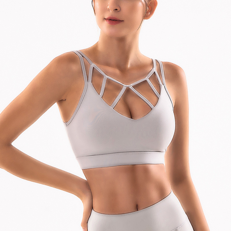 Sexy Push Up Negru Roz Gri Sutien sport pentru femei Crop Top pentru Fitness Wear Vesta Sală Sport Lenjerie de corp Top Femei Sutien scurt