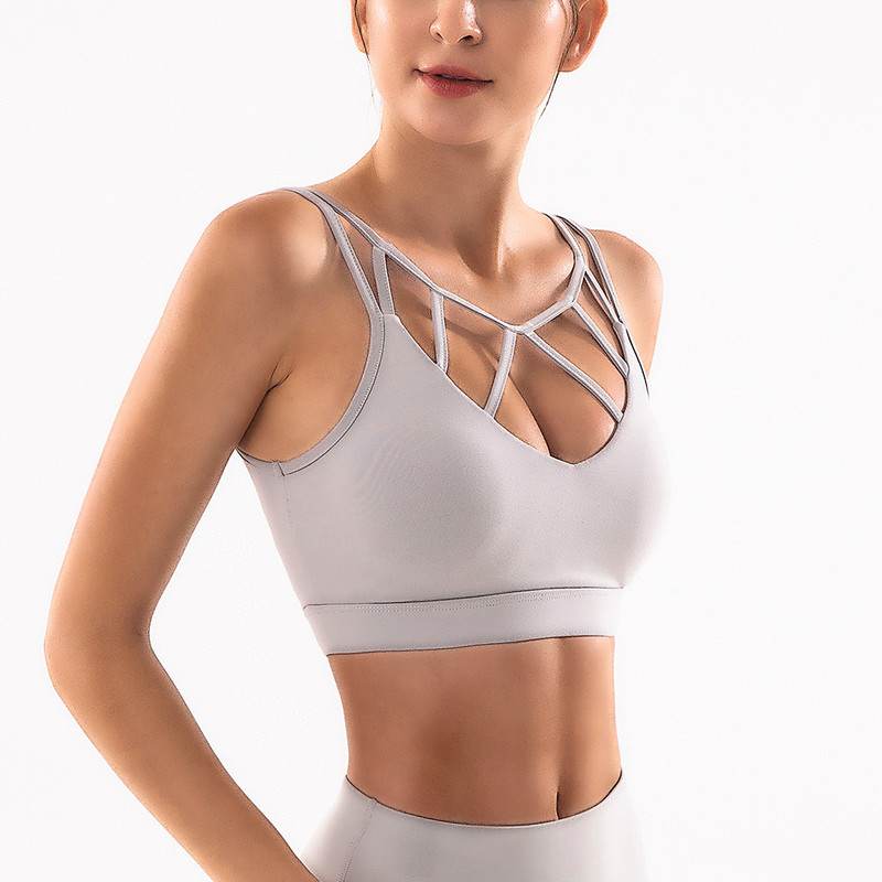 Sexy Push Up Negru Roz Gri Sutien sport pentru femei Crop Top pentru Fitness Wear Vesta Sală Sport Lenjerie de corp Top Femei Sutien scurt