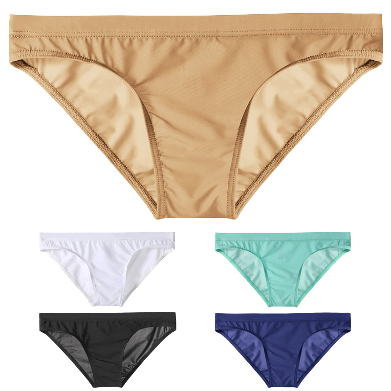 Ice Silk Muški bikini donje rublje Niski struk Muške gaćice Seksi donje gaće Prozirne gaćice Trokutaste kratke hlače