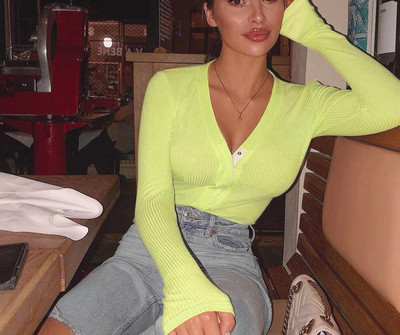 BKLD Salopetă elegantă cu mânecă lungă pentru femei, cu decolteu în V, cu fir subțire, elastică și confortabilă, salopetă care măgulește silueta