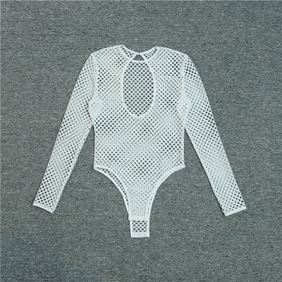 Body din plasă Costume de corp pentru femei Salopete sexy Negru Alb Body Body Top din plasă Body de plajă dintr-o bucată Salopete Combiuri Salopete