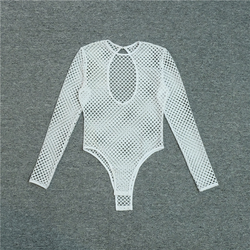 Body din plasă Costume de corp pentru femei Salopete sexy Negru Alb Body Body Top din plasă Body de plajă dintr-o bucată Salopete Combiuri Salopete