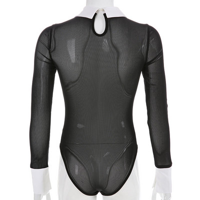 Μόδα κομψό στυλ πριγκίπισσας Μακρυμάνικο τετράγωνο γιακά Επίδεσμος Εξώπλατο σέξι Basic μονόχρωμο κορμάκι γυναικεία ολόσωμη φόρμα