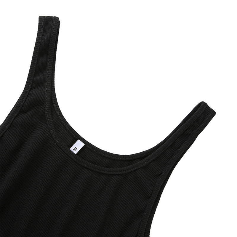 Body fără mâneci cu decolteu în U pentru femei, de vară, de culoare uni, subțire, elastică, cu fundul, salopete, salopete dintr-o singură bucată 2020