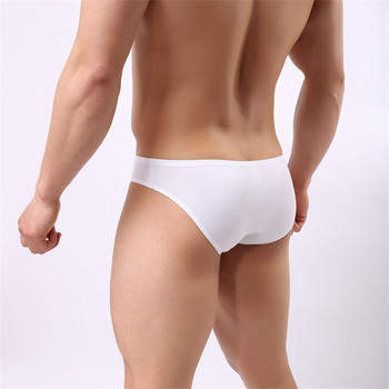 Скротум Hole  Elephant Tube Briefs Men Ice Silk Panties Мъжко бельо  Low Rise Pouch Секси слипове Мъжки гащи Марка