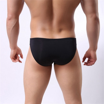 Скротум Hole  Elephant Tube Briefs Men Ice Silk Panties Мъжко бельо  Low Rise Pouch Секси слипове Мъжки гащи Марка