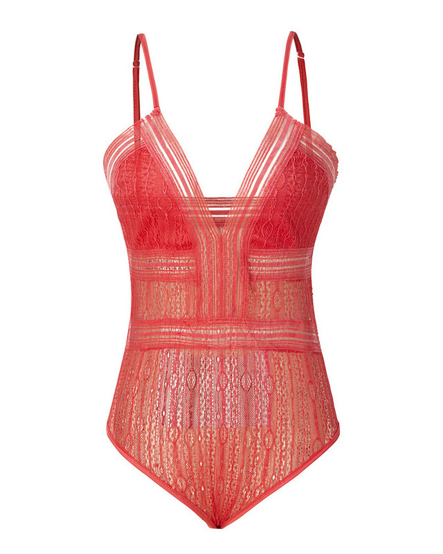 Σέξι κορμάκι δαντέλα με βαθύ V λαιμόκοψη ολοκαίνουργιο κορμάκι με κορδόνι με διάφανες καλοκαιρινές μπλούζες Αποστολή 2019