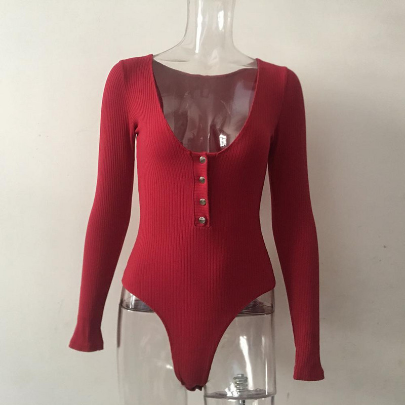 BKLD Body alb cu mânecă lungă Costume sexy, primăvară 2020, noua culoare solidă, cu decolteu în V, topuri subțiri, cu nervuri, salopete, salopete pentru femei, petrecere