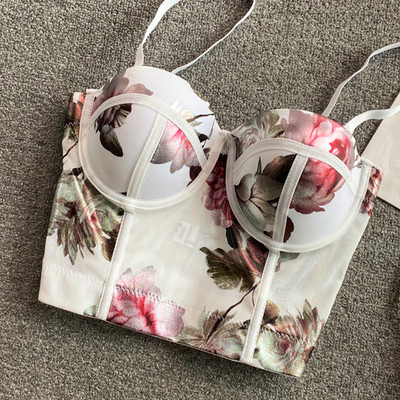 Vest Korsett Tops Elegantne seljata alumine Femme Slim Crop Sexy Lace Fish Bone Camisole Naiste Debardeur Push UP Tank Top Vest