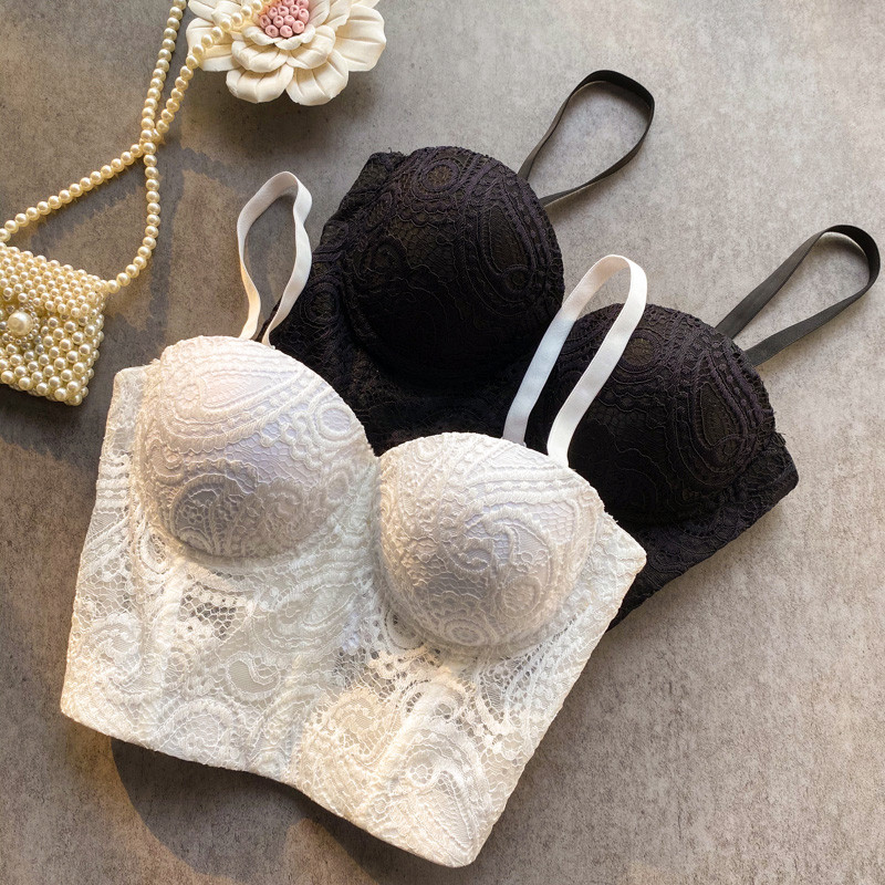 Vest Korsett Tops Elegantne seljata alumine Femme Slim Crop Sexy Lace Fish Bone Camisole Naiste Debardeur Push UP Tank Top Vest