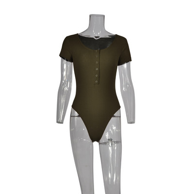 Body cu corp sexy pentru femei, negru, gri, roșu, verde, cu decolteu în V adânc, tricotat cu mâneci scurte, salopete pentru femei, costum scurt pentru femei