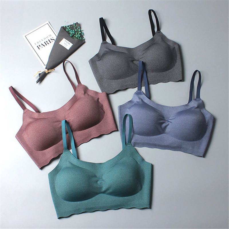 Ice Silk σουτιέν χωρίς ραφές Γυναικεία μαλακά λεπτά Push Up Γιλέκο σουτιέν Εσώρουχα Αναπνεύσιμη μπλούζα ύπνου με επένδυση στο στήθος κορυφαία γυναικεία Bralette