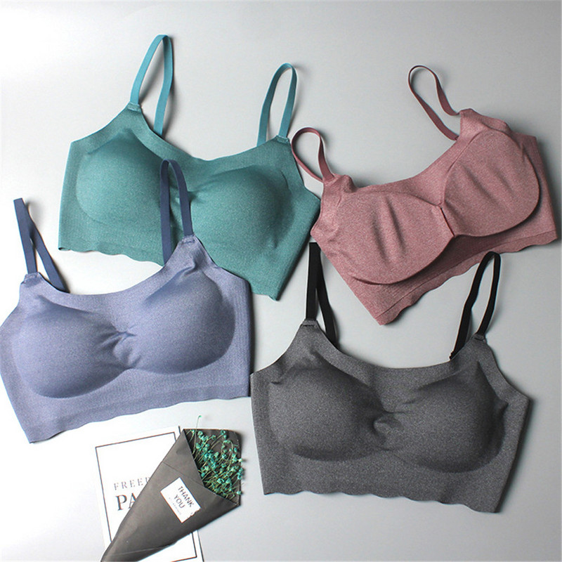 Ice Silk σουτιέν χωρίς ραφές Γυναικεία μαλακά λεπτά Push Up Γιλέκο σουτιέν Εσώρουχα Αναπνεύσιμη μπλούζα ύπνου με επένδυση στο στήθος κορυφαία γυναικεία Bralette