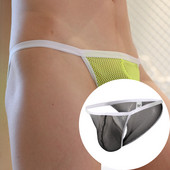 Seksikas meeste aluspesu, madala vöökohaga läbipaistev võrkkangast kott Aluspüksid hingavad bikiinid meeste aluspüksid