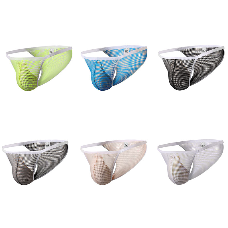 Seksikas meeste aluspesu, madala vöökohaga läbipaistev võrkkangast kott Aluspüksid hingavad bikiinid meeste aluspüksid