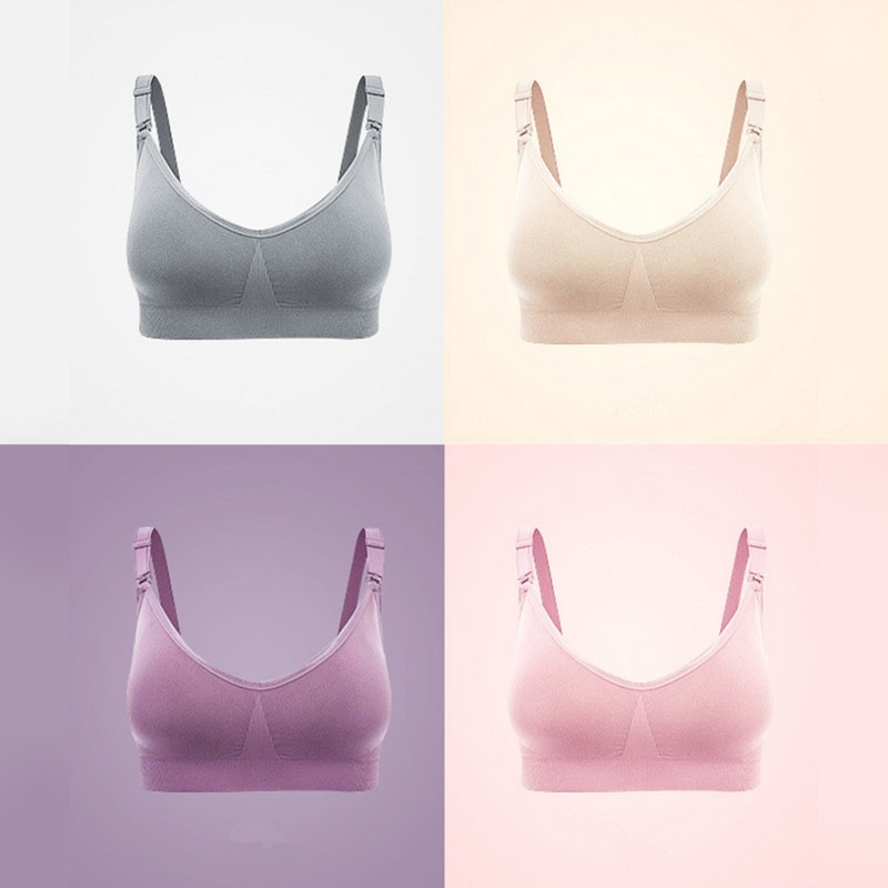 WEICHENS Sutiene de maternitate pentru alăptare pentru femei fără cusături pentru alăptare cu clemă ușoară Sutiene de dormit confortabile pentru sarcină Purtare zilnică