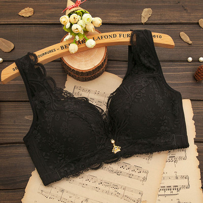 Sanderala Sexy Femei Sutiene din dantelă Broderie Bralette Plus Size Wireless Confortabil Femeie De zi cu zi Arc Lenjerie de corp Lenjerie căptușită