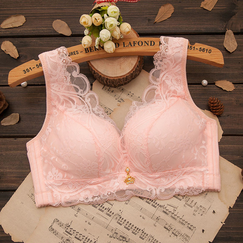 Sanderala Sexy Femei Sutiene din dantelă Broderie Bralette Plus Size Wireless Confortabil Femeie De zi cu zi Arc Lenjerie de corp Lenjerie căptușită