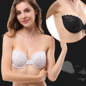 Novi čipkasti silikonski nevidljivi grudnjak s prozirnim bočnim krilima haljina s čeličnim prstenom skupljeni seksi grudnjak