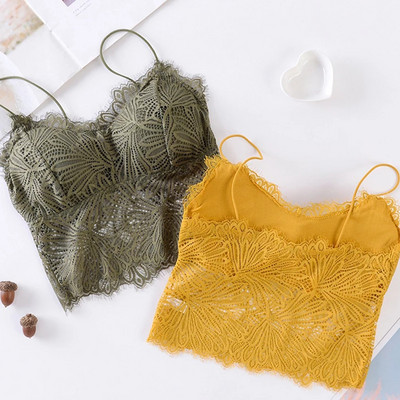 SVOKOR Sieviešu krūšturi Pad Push Up bezvadu mežģīņu krūšturis Top Sexy Bralette Lielizmēra Fitness Apakšveļa Ziedu raksta Apakšveļa Full Cup
