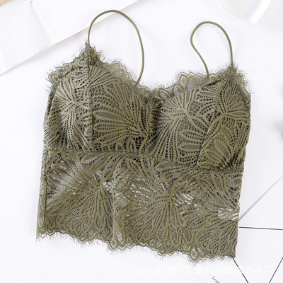 SVOKOR Γυναικεία σουτιέν Pad Push Up Ασύρματο δαντελένιο σουτιέν Κορυφαίο σέξι εσώρουχο Bralette Plus Size Fitness Εσώρουχα με μοτίβο λουλουδιών Full Cup