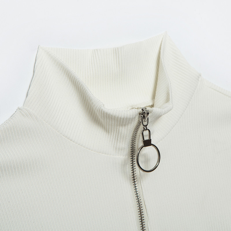 Naujas dizainas seksualus moteriškas vėžlys užtrauktukas priekyje muselių raidžių spauda ilgomis rankovėmis megzti šortai kombinezonas marškinėliai šliaužtinukai SML