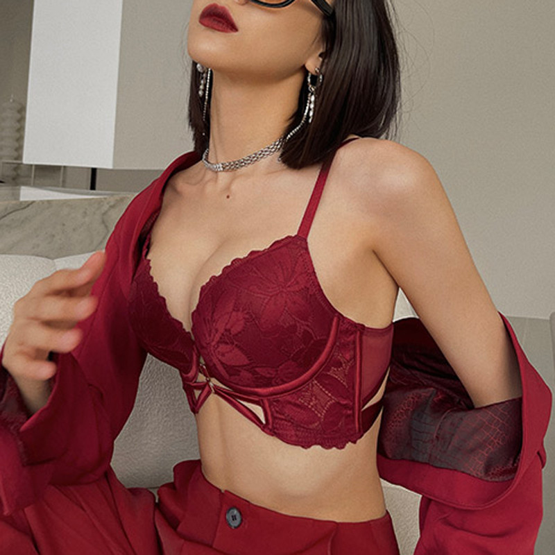 CINOON seksīga franču apakšveļa sievietēm ar mežģīņu izšuvumu krūšturis un biksīšu komplekti Push Up krūšturis sievietēm