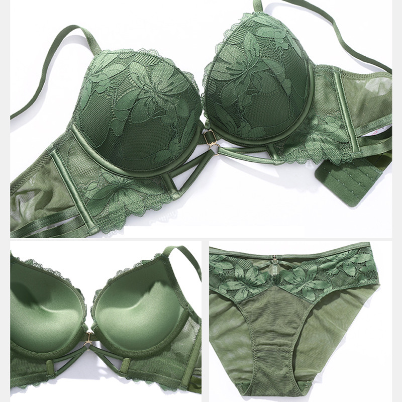CINOON seksīga franču apakšveļa sievietēm ar mežģīņu izšuvumu krūšturis un biksīšu komplekti Push Up krūšturis sievietēm