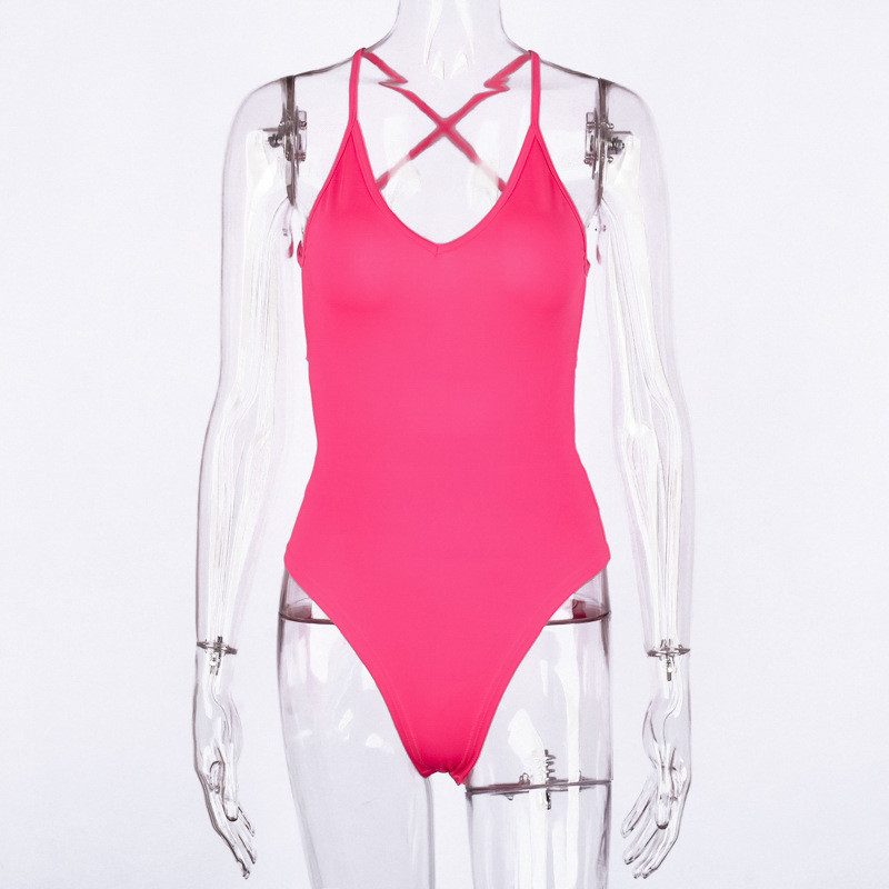 Ljetni seksi bodi s V-izrezom Ženski ženski kombinezon s remenima bez leđa i uz tijelo Ženski kombinezoni Ženski kombinezon Femme 2019