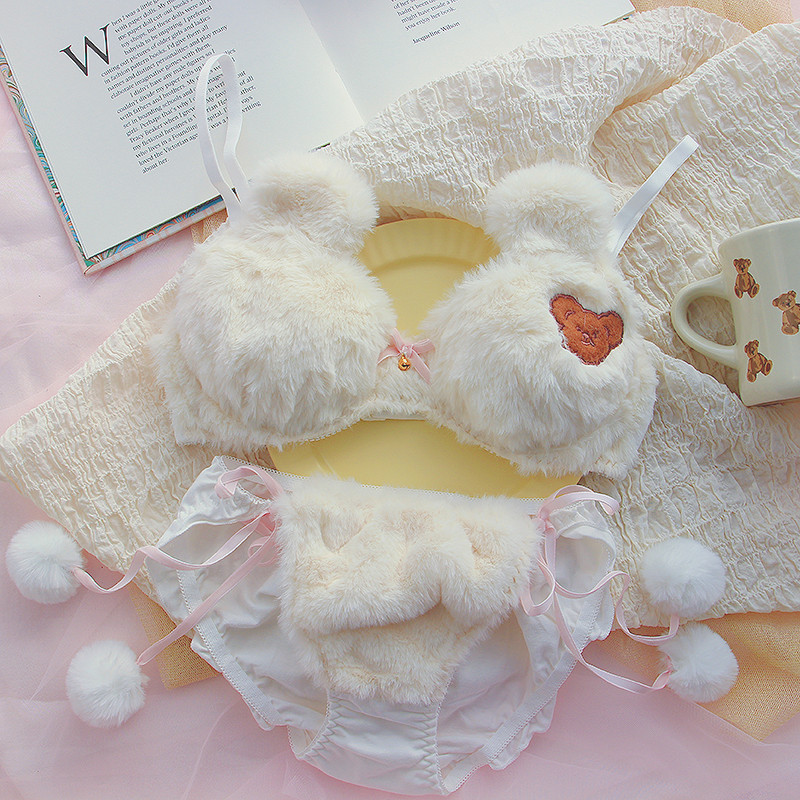 Palus karu rinnahoidjad Armsad Jaapani Lolita Tüdrukud Talvised Paksendatud Rinnahoidjad Õpilastele Väikese rinnakorviga kogutud aluspesu rinnahoidja ja aluspükste komplekt