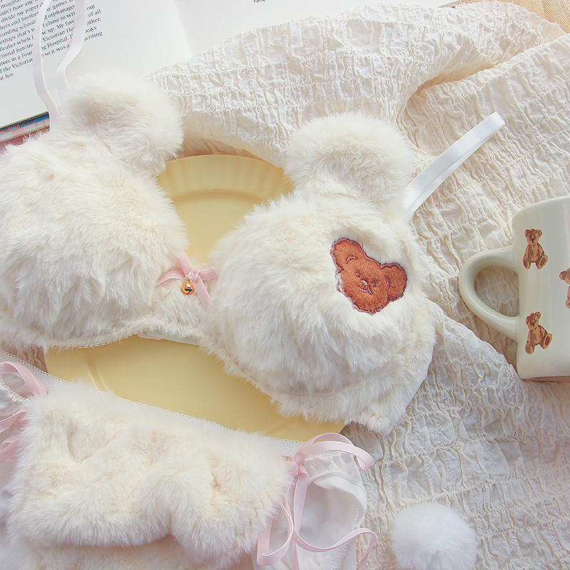 Palus karu rinnahoidjad Armsad Jaapani Lolita Tüdrukud Talvised Paksendatud Rinnahoidjad Õpilastele Väikese rinnakorviga kogutud aluspesu rinnahoidja ja aluspükste komplekt