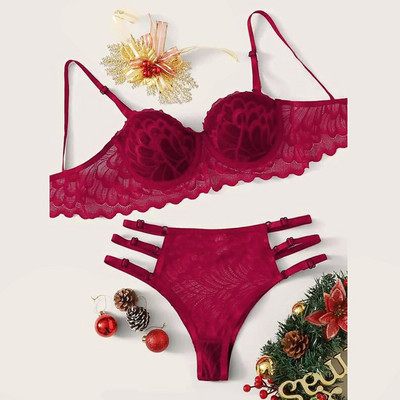 Jauni 2 gab. Sexy Exotic komplekti Seksīgi jutekliski krūšturis mežģīņu apakšveļas komplekts Sieviešu apakšveļas komplekts Push Up plāns krūšturis un biksīšu komplekts