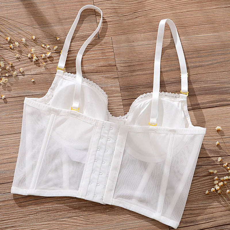 CINOON Νέα γυναικεία εσώρουχα Σετ δαντέλα σέξι Push-up σουτιέν και σετ εσώρουχα Κεντητό στηθόδεσμο Ρυθμιζόμενες τιράντες Μαζευμένα εσώρουχα