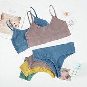 Set de sutien pentru femei Lenjerie sexy Lenjerie de corp pentru femei Bralette Topuri cu nervuri Sutien de modă pentru fete de bază Tank extensibil Crop Tops Costum