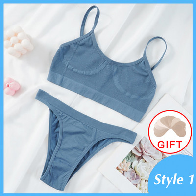 Set de sutien pentru femei Lenjerie sexy Lenjerie de corp pentru femei Bralette Topuri cu nervuri Sutien de modă pentru fete de bază Tank extensibil Crop Tops Costum