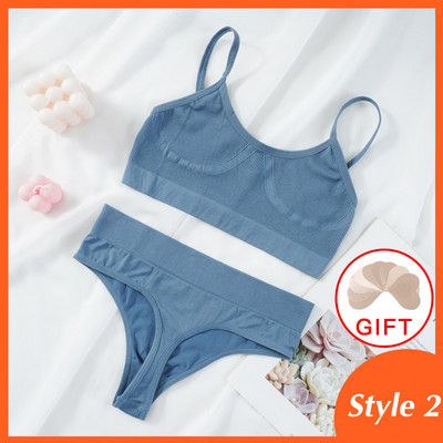 Set de sutien pentru femei Lenjerie sexy Lenjerie de corp pentru femei Bralette Topuri cu nervuri Sutien de modă pentru fete de bază Tank extensibil Crop Tops Costum