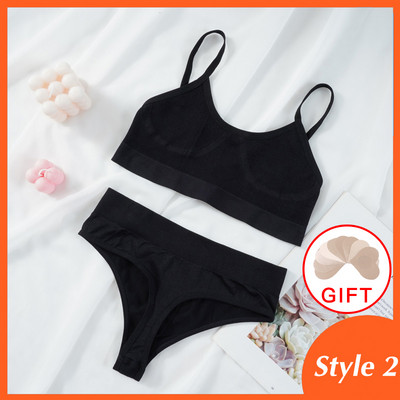 Set de sutien pentru femei Lenjerie sexy Lenjerie de corp pentru femei Bralette Topuri cu nervuri Sutien de modă pentru fete de bază Tank extensibil Crop Tops Costum