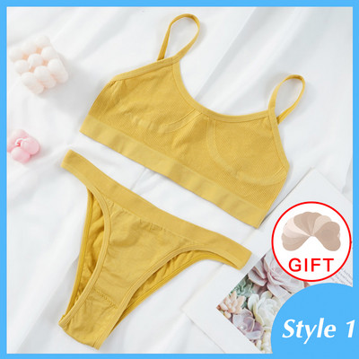 Set de sutien pentru femei Lenjerie sexy Lenjerie de corp pentru femei Bralette Topuri cu nervuri Sutien de modă pentru fete de bază Tank extensibil Crop Tops Costum