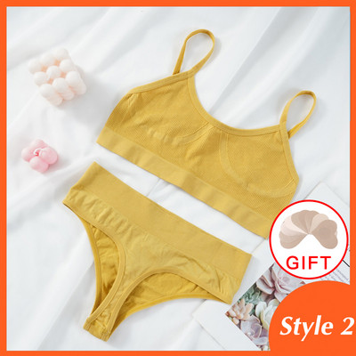 Set de sutien pentru femei Lenjerie sexy Lenjerie de corp pentru femei Bralette Topuri cu nervuri Sutien de modă pentru fete de bază Tank extensibil Crop Tops Costum