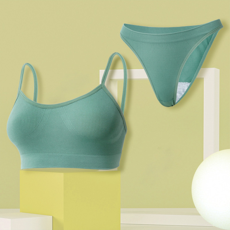 Set de sutien pentru femei Lenjerie sexy Lenjerie de corp pentru femei Bralette Topuri cu nervuri Sutien de modă pentru fete de bază Tank extensibil Crop Tops Costum