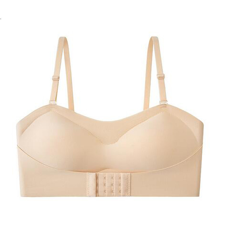 Χωρίς ίχνος στράπλες γυναικεία εσώρουχα μικρό στήθος λεπτό τμήμα συλλέγουν ειδικά αντιολισθητικά δεν μπορεί να πέσει πάνω από σωλήνα δεν σουτιέν από ατσάλινο δαχτυλίδι