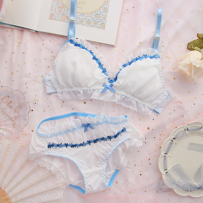 Νεράιδα Ιαπωνικό Δαντελένιο Σετ σουτιέν Χαριτωμένο φοιτητικό εσώρουχο Lolita Γλυκό άνετο σουτιέν Σέξι βελούδινο κεντήματα γυναικεία εσώρουχα σλιπ