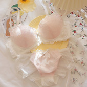 Fete lolita my melody sutien din dantelă set chiloți subțire lenjerie mare inel de oțel adânc V confortabil dulce drăguț pur bralette slip
