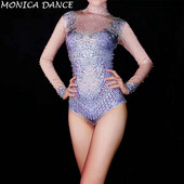 Seksi Bodi sa svjetlucavim kamenčićima Rastezljivi Bodi s printom Odjevna kombinacija za večernju rođendansku zabavu Ženska pjevačica Bodi za plesnu pozornicu