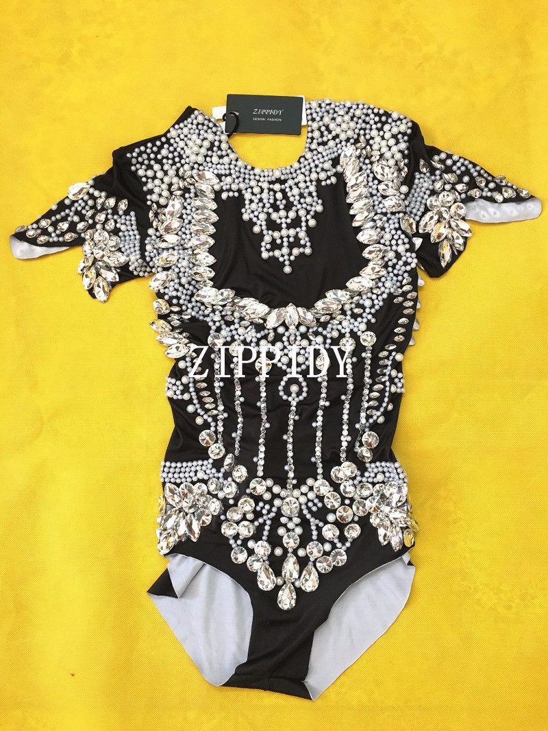 Γυαλιστερά κρύσταλλα ολόσωμη φόρμα διαμάντια, αστραφτερή στολή κεφαλής Σέξι στολή σκηνής Γυναικεία στολή Γενέθλια χορού