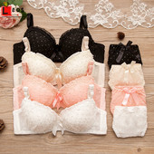 Set de lenjerie de corp din bumbac Maiden Costume de sutien floral din dantela pentru femei Cupa mica Studenti Lenjerie Baruri drăguțe Chiloți triunghi 2 buc ținute
