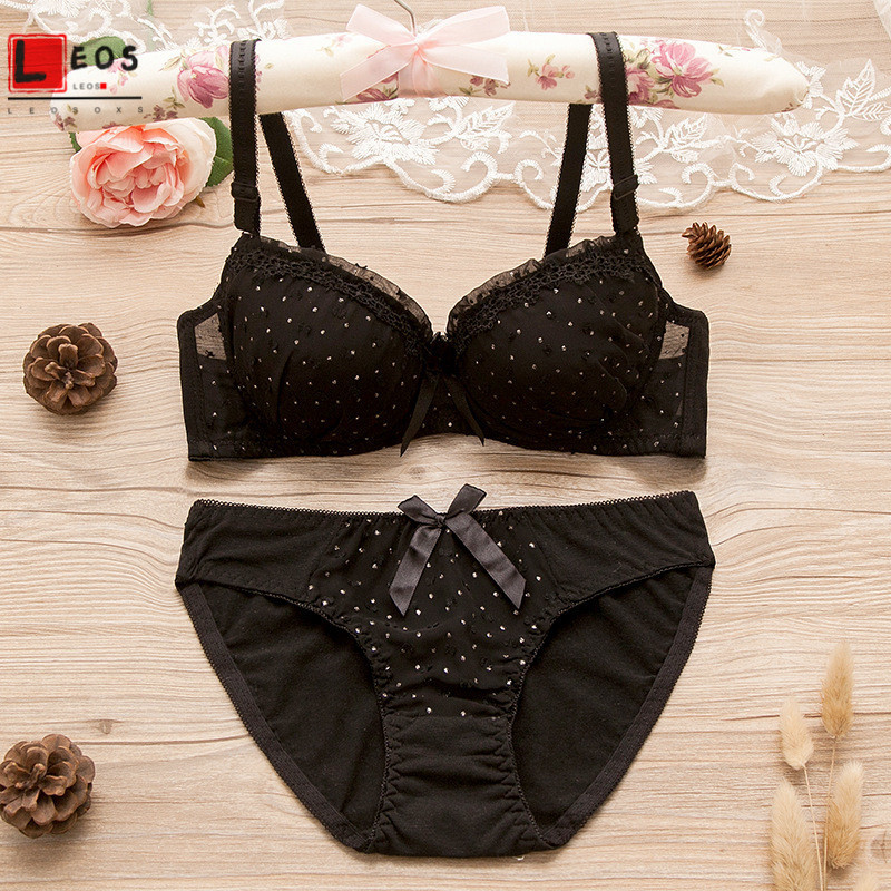 Set de lenjerie de corp din bumbac Maiden Costume de sutien floral din dantela pentru femei Cupa mica Studenti Lenjerie Baruri drăguțe Chiloți triunghi 2 buc ținute