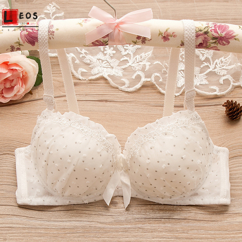 Set de lenjerie de corp din bumbac Maiden Costume de sutien floral din dantela pentru femei Cupa mica Studenti Lenjerie Baruri drăguțe Chiloți triunghi 2 buc ținute