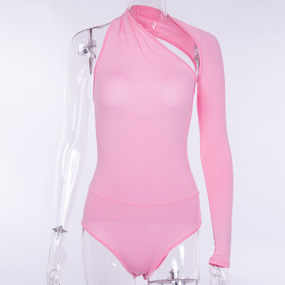 Γυναικείες μπλούζες με έναν ώμο Bodycon μακρυμάνικο σέξι εξώπλατο κορμάκι Leotard Streetwear Casual Ολόσωμες στολές